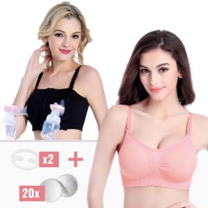 Комплект бюстие за цедене + сутиен за кърмене